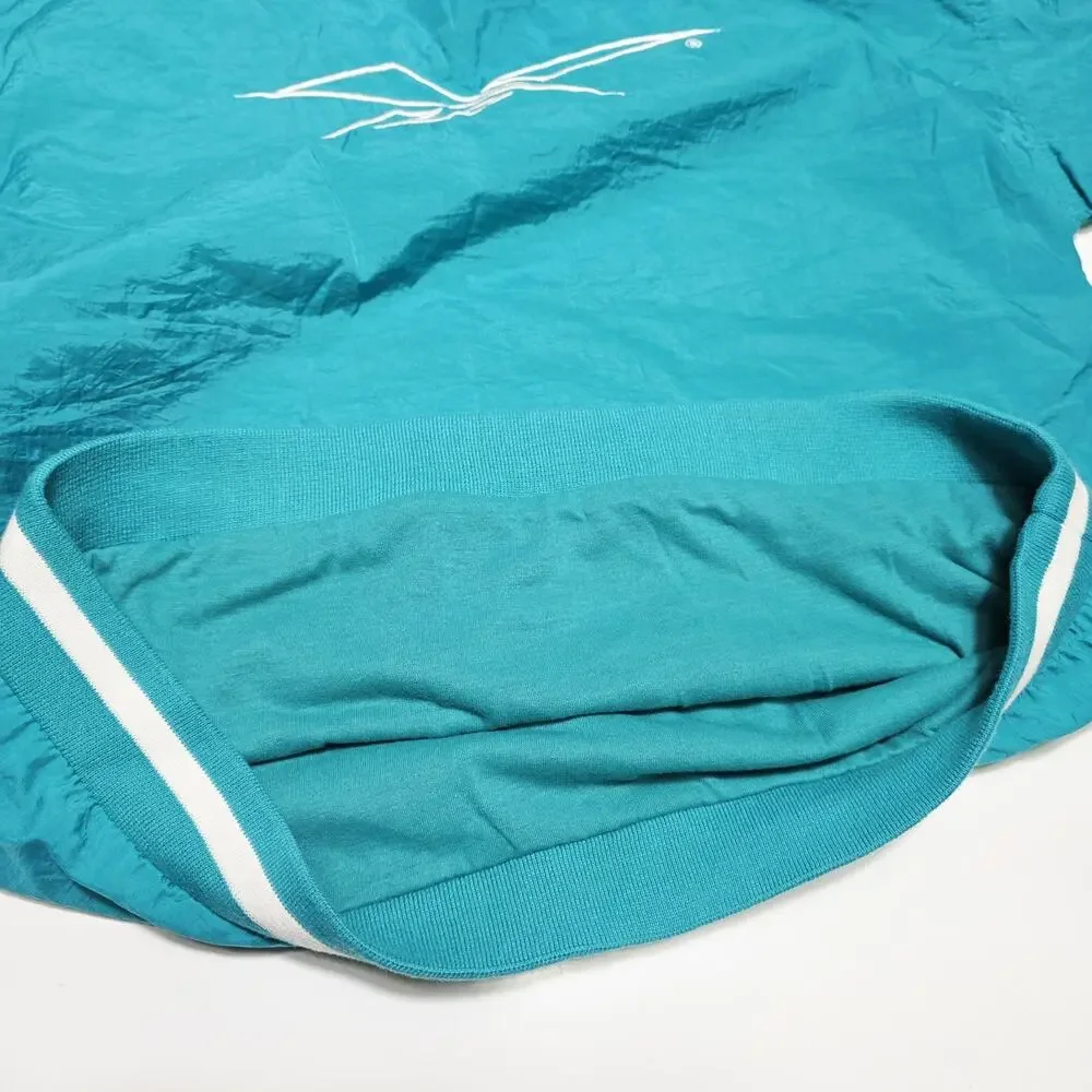 Vintage 90s Reebok Pullover Windbreaker Jacket Teal Green Logo Size XL Youth